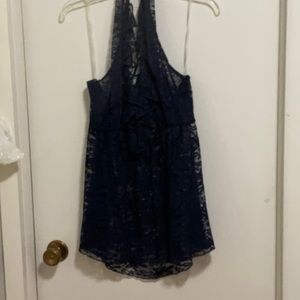 Navy Babydoll Top